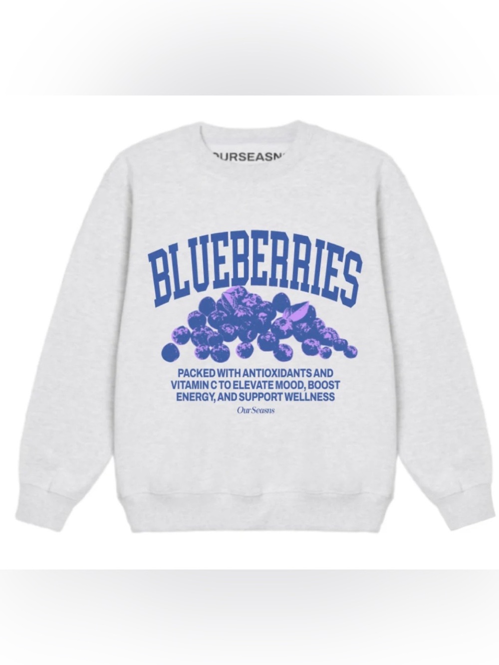OURSEASNS BLUEBERRY Health Crew ladies Sweatshirt size M brand new